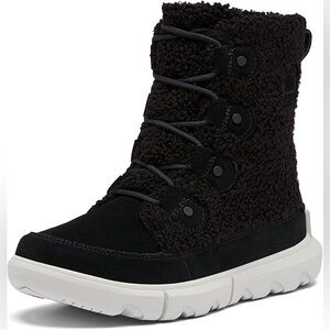 Sorel Women's Explorer Next Joan Sherpa Winter Lace Boot Black